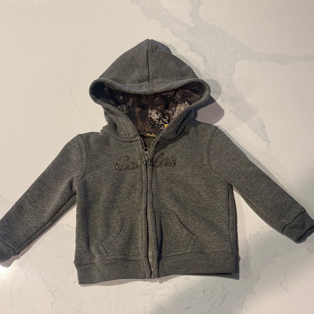 Cabela's Green/Gray Kids Hoodie
